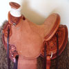 Half tooled Vaquero Lace with Daffodil flower Wade Saddle
built on a 94 degree bar that fits a well built muscular shoulders -
The seat is finished at 15 & 1/2 inch with a close contact deep pocket fit -
Gullet is 7 & 1/2 inch height by 6 & 1/2 width with the back hand hole width at 4 inch -
Horn is 6 inch height by 5 and 1/2 inch width Guadalajara at 31 degree pitch - Cantle is 4 and 1/2 inch in height by 12 & 1/2 in width with a Cheyenne roll - Flat plate riggin at 7/8ths
- leather lined 5 inch Stainless Steel Moran Stirrups .